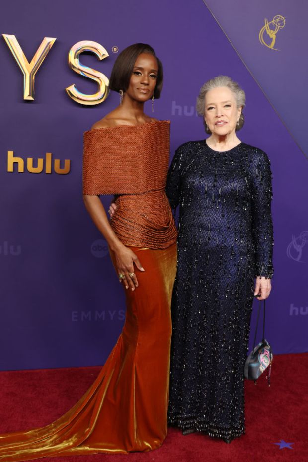 Skye P. Marshall and Kathy Bates attend the 76th Primetime Emmy Awards