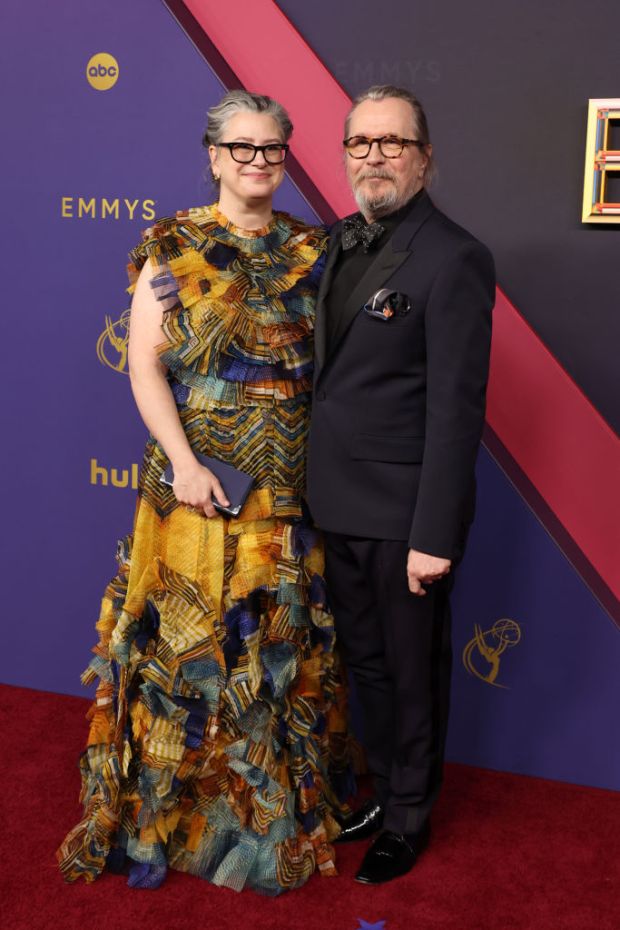Gisele Schmidt and Gary Oldman attend the 76th Primetime Emmy Awards