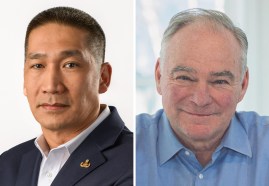 Democratic incumbent Tim Kaine and Republican challenger Hung Cao are competing to represent Virginia in the U.S. Senate.