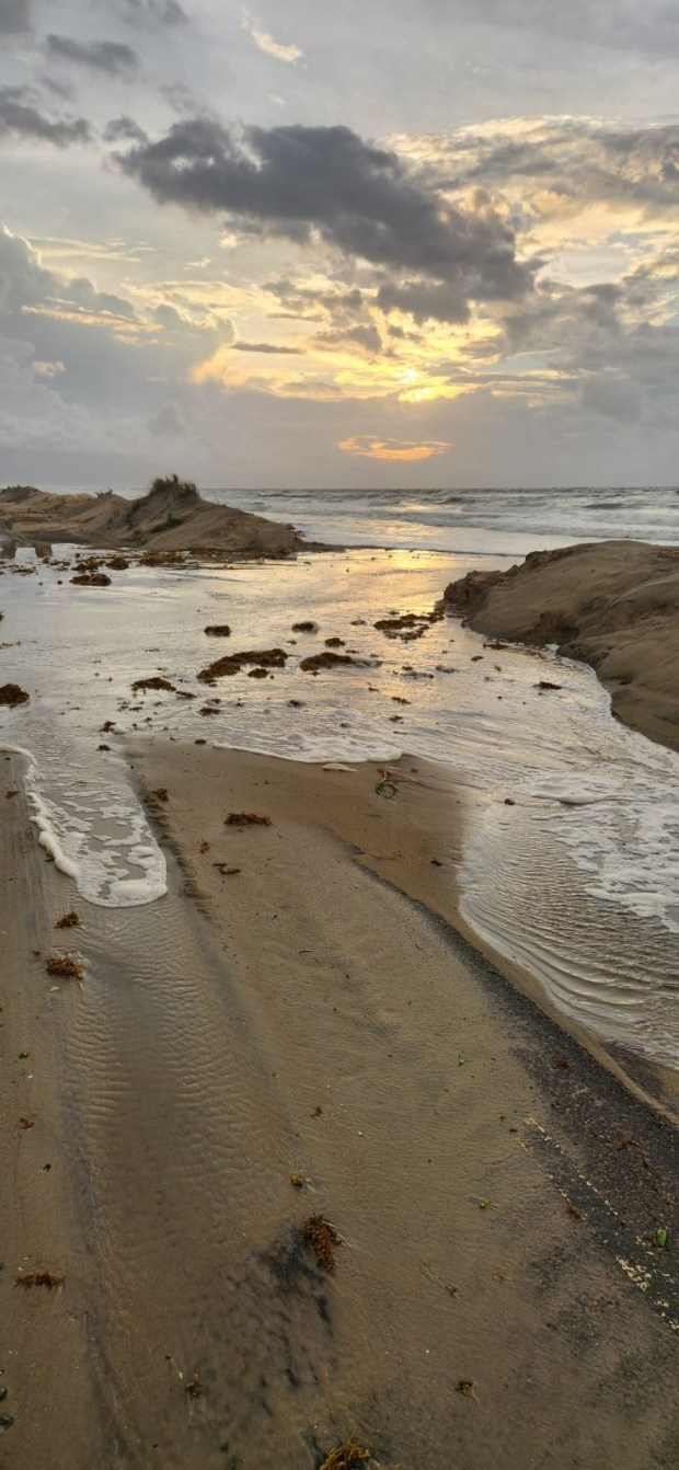 The Atlantic Ocean breached the protective dunes along N.C. 12 on Ocracoke Island the morning of Sept. 17, 2024. (Photo courtesy NCDOT)