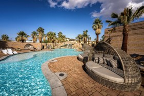The spa showcases the original source that gave Palm Springs its name.