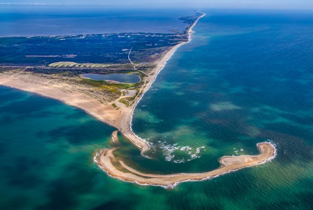 An aerial view of Shelly Island at Cape Hatteras National Seashore through Ray Matthew's lens. (Photo courtesy Bryan Cultural Series_